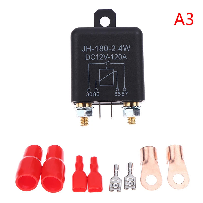 Car Battery Separator Coupler Power Switches 4Pin Dual Battery Isolator Relay 120A 200A 12V 24V Battery Circuit Cutter Oasis Select 200A 12V