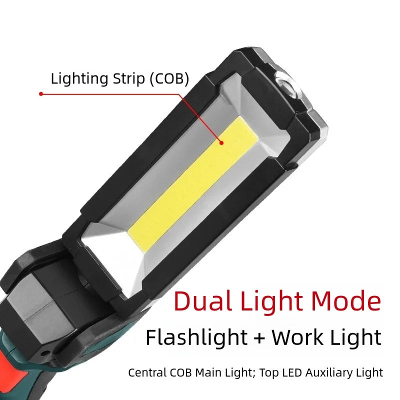 Portable COB LED Work Light Car Garage Mechanic Lamp USB Rechargeable Lnspection Lamp Torch Car Emergency Flashing Light Oasis Select