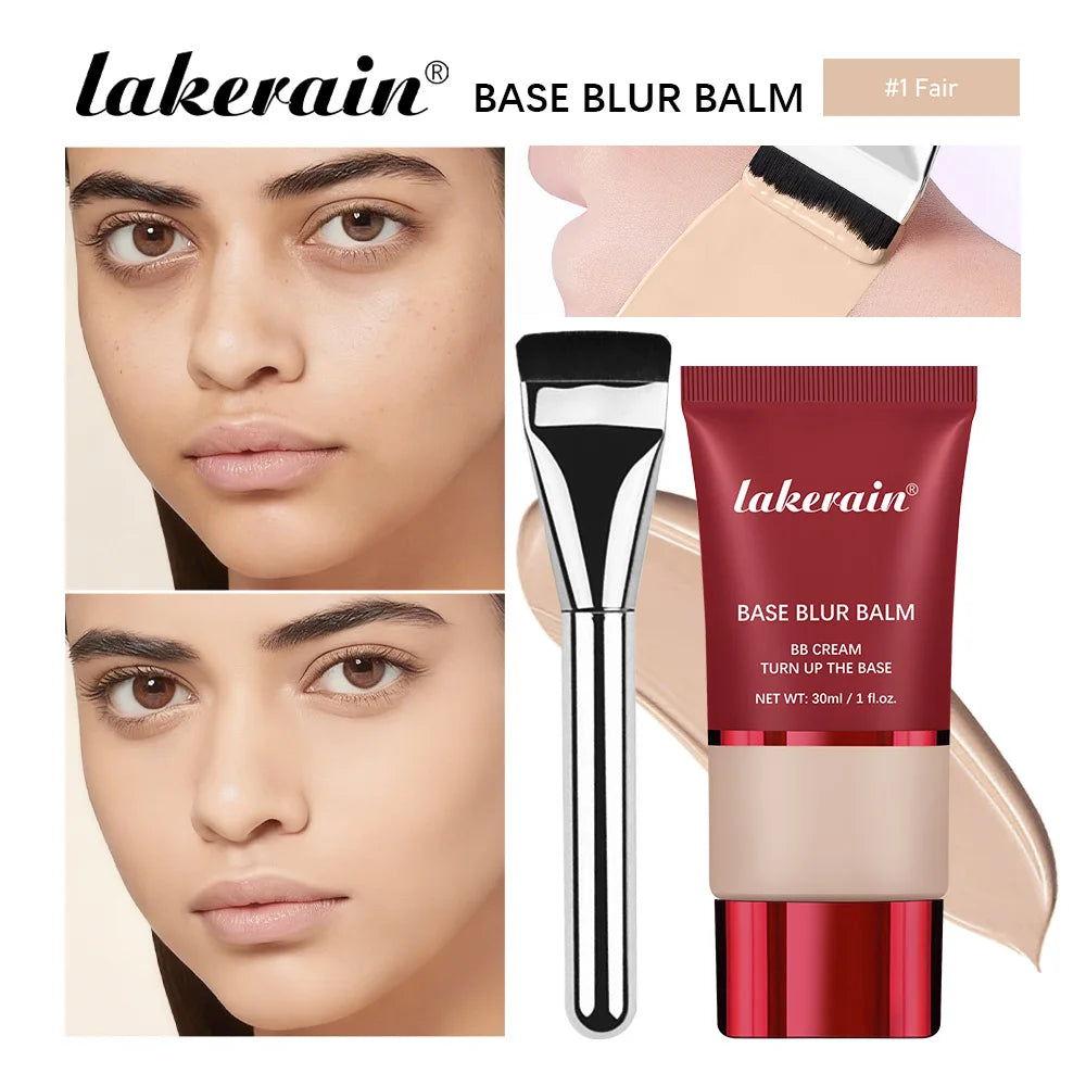 Lakerain Blurring Liquid Foundation & Brush Set | Matte Finish Liquid Foundation Set Oasis Select