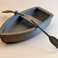 Mini Double Oar Wooden Boat Aquarium Decor Tiny Rowboat Fish Tank Landscape Ornament 3D Printed Micro Aquatic Scene Accessory Oasis Select Coffee