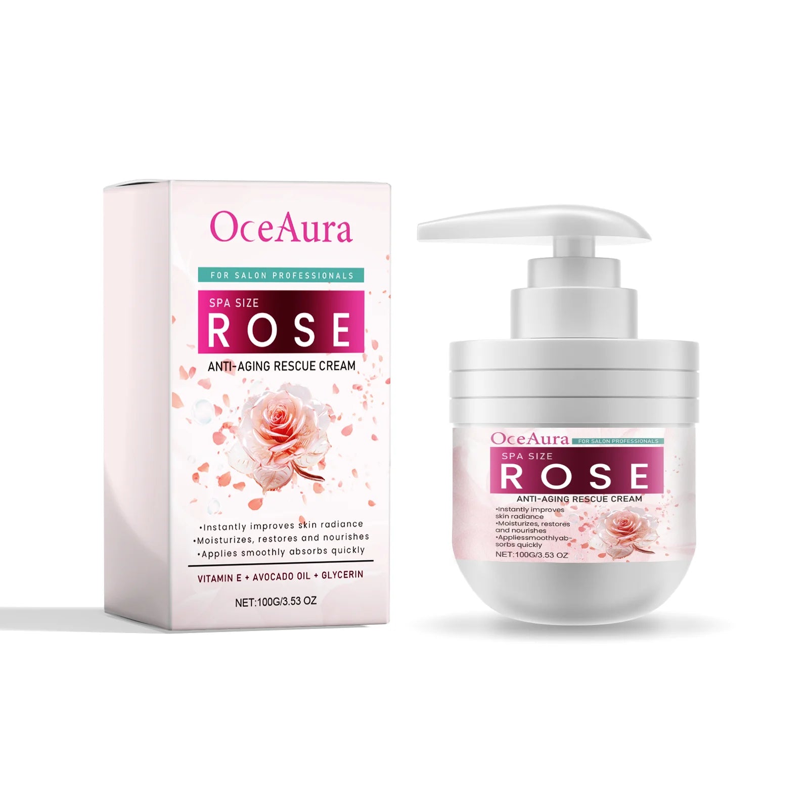 OceAura Retinol Anti-Aging Face & Body Moisturizer Cream 100g Anti-Aging Moisturizer Oasis Select Rose