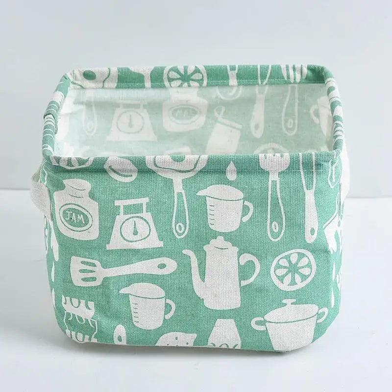 Cotton Linen Waterproof Desktop Storage Box & Organizer