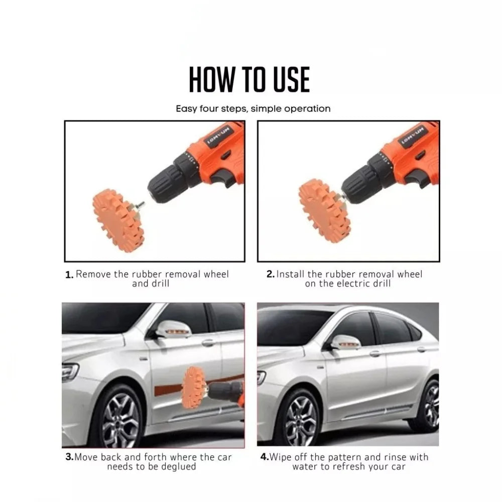 Car Decal Remover Eraser Wheel Rubber Disc For Electric Drill Rotary Car Surface Sticker Removal Tool Rubber Polishing Wheel20mm Oasis Select