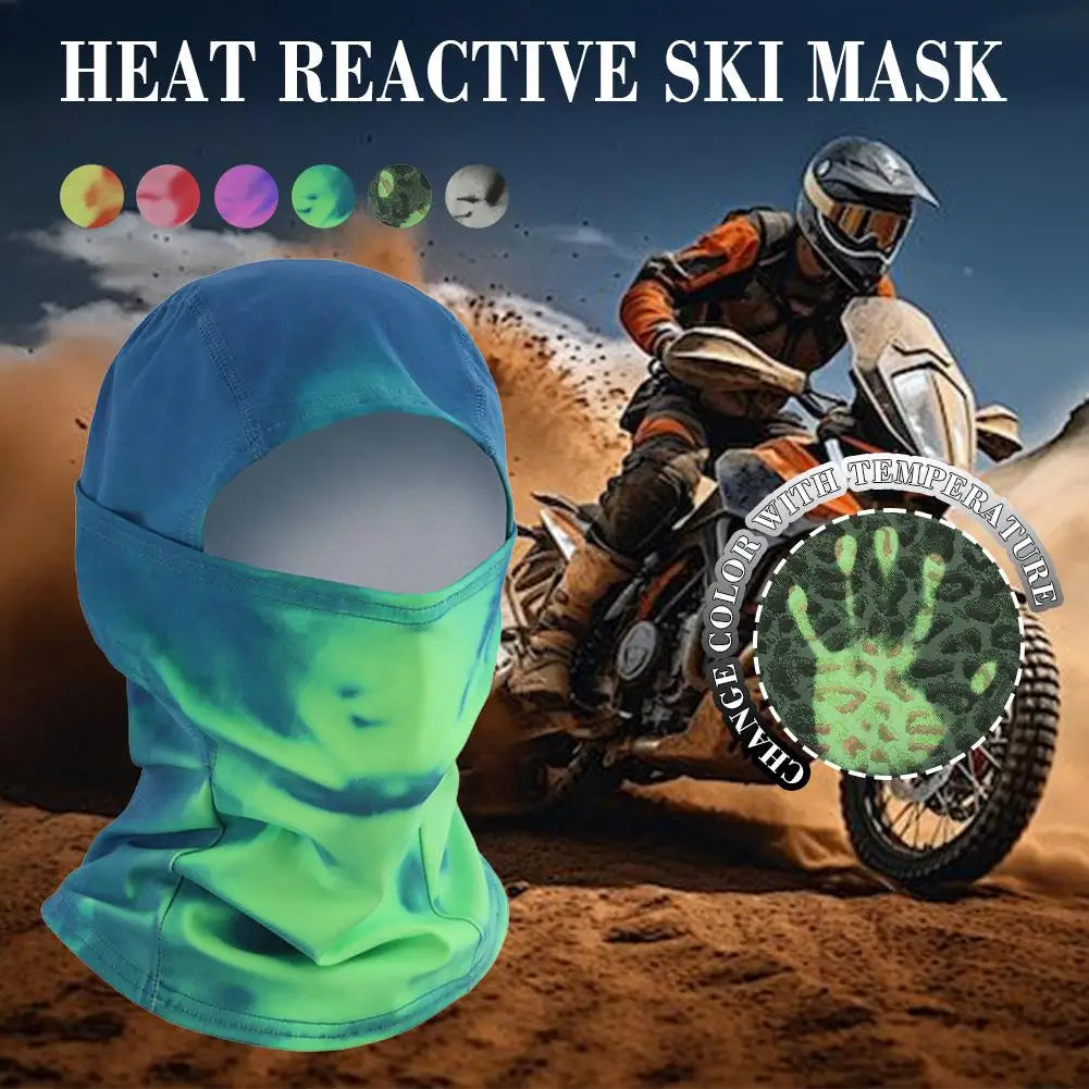 NEW Winter Warmth Temperature Sensitive Breathing Color Changing Balaclava Mask Outdoor Headgear Gradient Color Changing Thermal Oasis Select