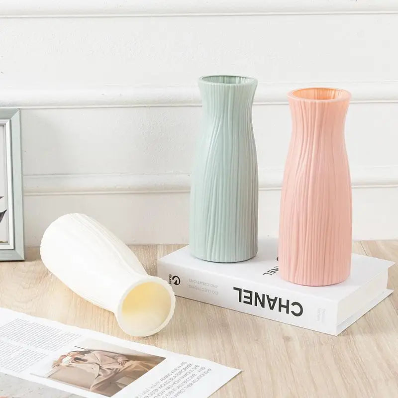 Modern Minimalist Geometric Plastic Flower Pot Dried Flower Vase for Home Living Room Desktop Decor Oasis Select