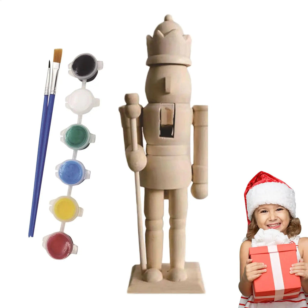 Paint Your Own Wooden Nutcracker Soldiers Wooden Unpainted Soldiers Wood Nutcracker Unfinished with Paint Kit for Kids Adults Oasis Select