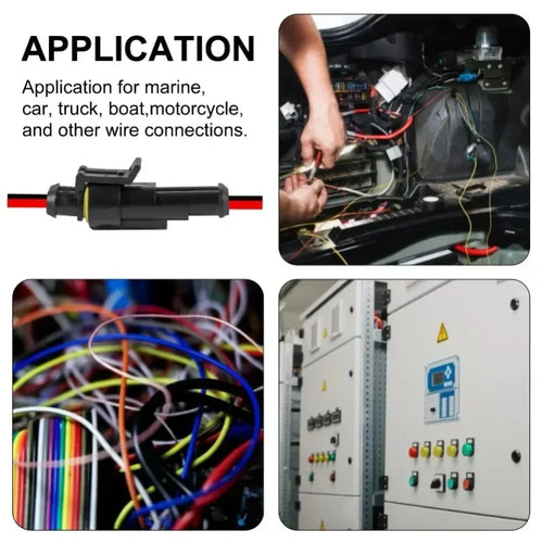 10pcs/5sets 2 Pin Way Connector Waterproof Connectors Male & Female Way 20 AWG Wire for Car Truck Boat Electrical Connector Oasis Select