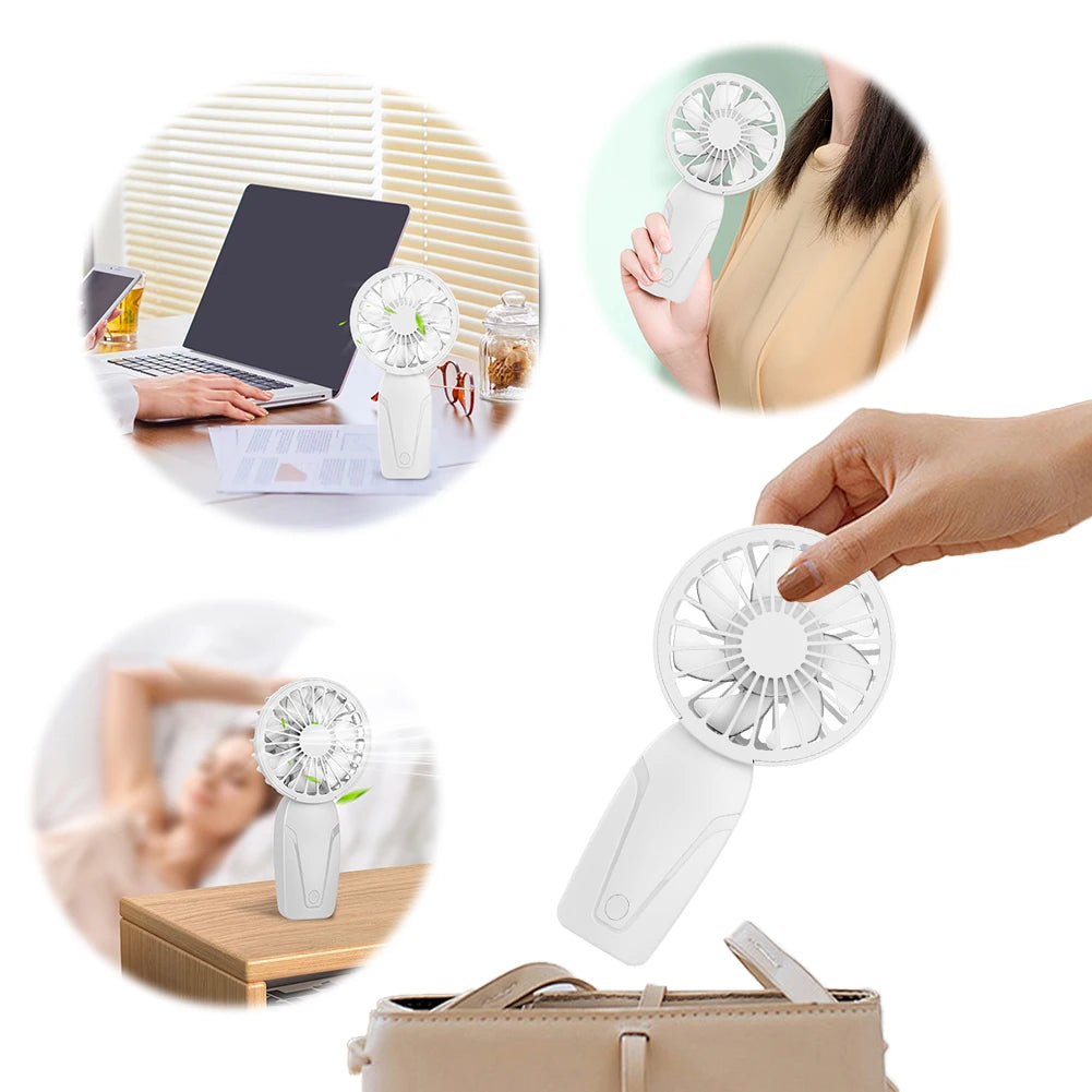 USB Rechargeable Mini Handheld Fan – 3-Speed Compact Cooling Personal Handheld Fan Oasis Select