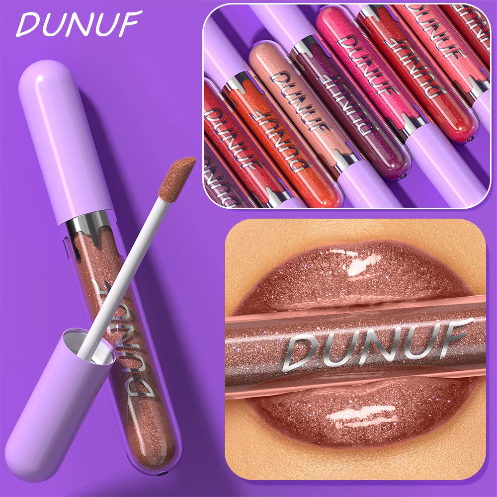 DUNUF Pearl Lip Gloss Moisturizing Lip Gloss Easy Color Lipstick Oasis Select