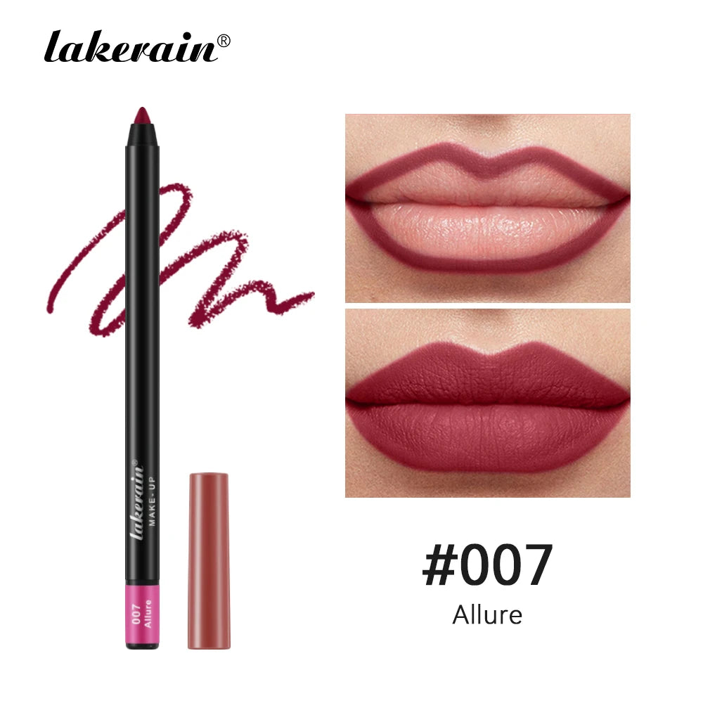 12 Colors Matte Lipliner Pencil Red Contour Tint Lipstick Waterproof Long Lasting Non-stick Cup Moisturising Lips Makeup Oasis Select 7 Allure