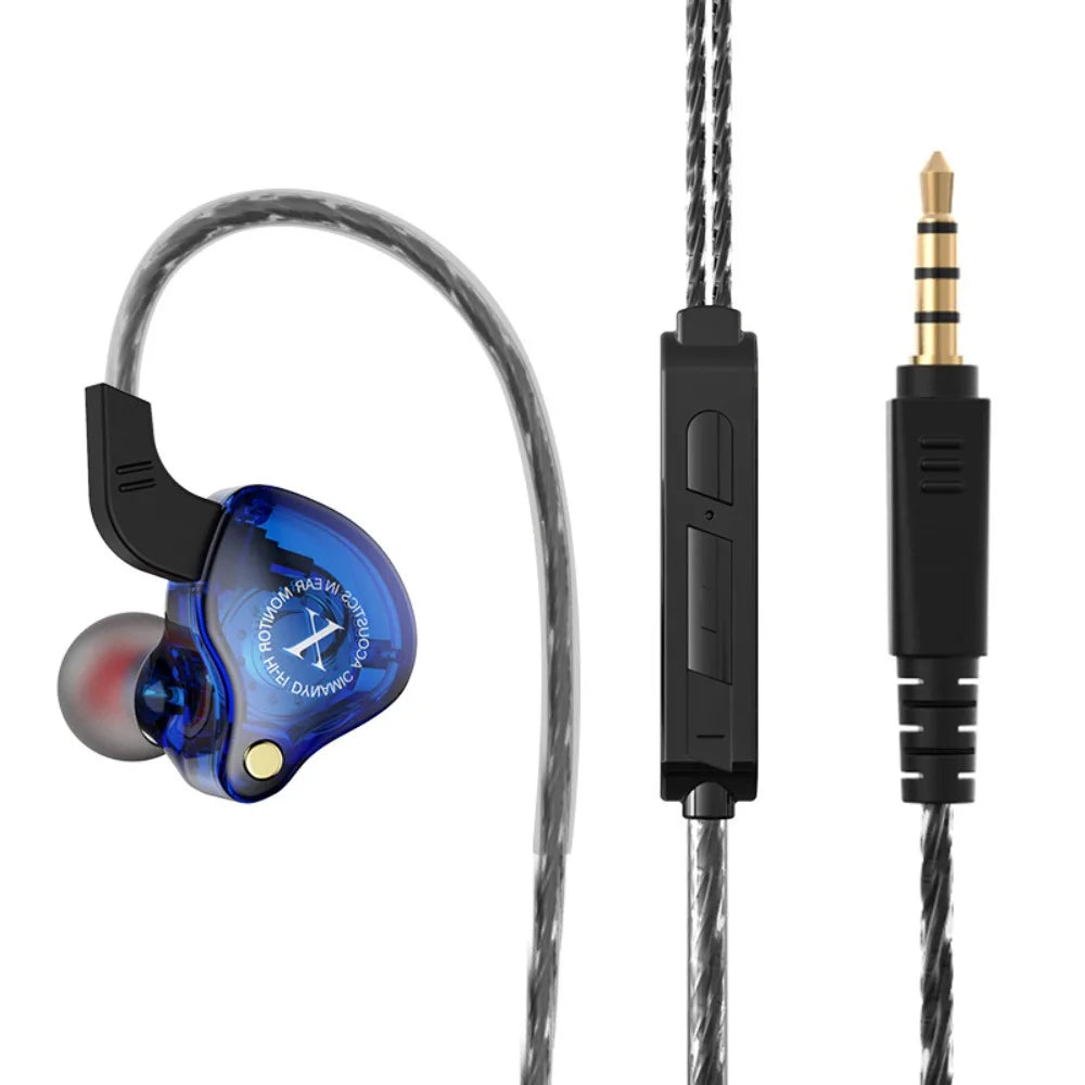 In-ear Sports Ear Wrap HIFI Heavy Bass Wired Mobile Phone Music Headphones Super Clear Sound Quality Headphones Oasis Select Blue