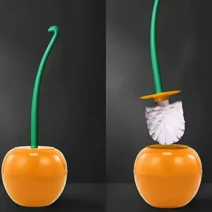 1pc Red Toilet Brush Creative Lovely Cherry Shape Lavatory Toilet Brush Holder Set Toilet Holder Bathroom Accessories Oasis Select 1pc orange