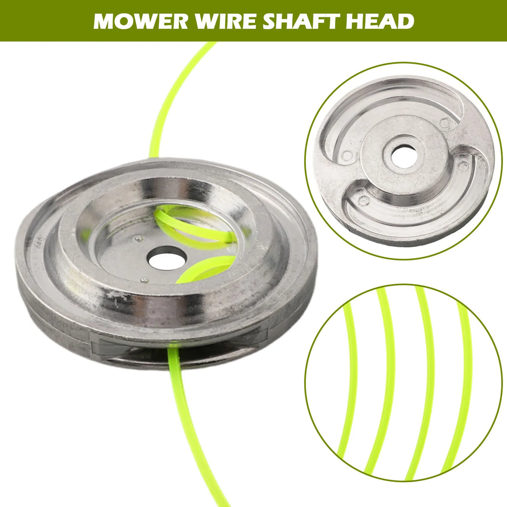 Brush Cutter Head With Four Trimmer Lines Aluminum Alloy Grass Cutter Lawn Mower Garden Power Tool Parts Oasis Select