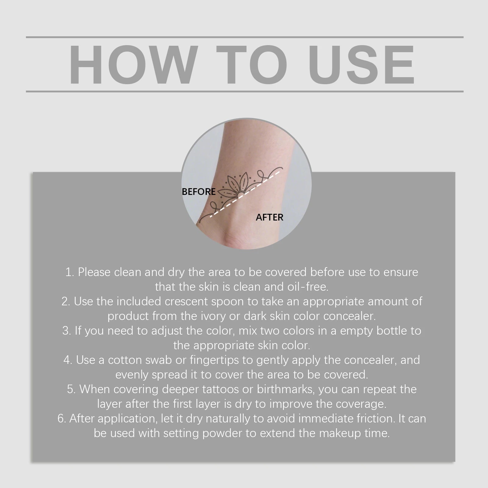 Soft Mist Tattoo Concealer – Full Coverage Lightweight Cream