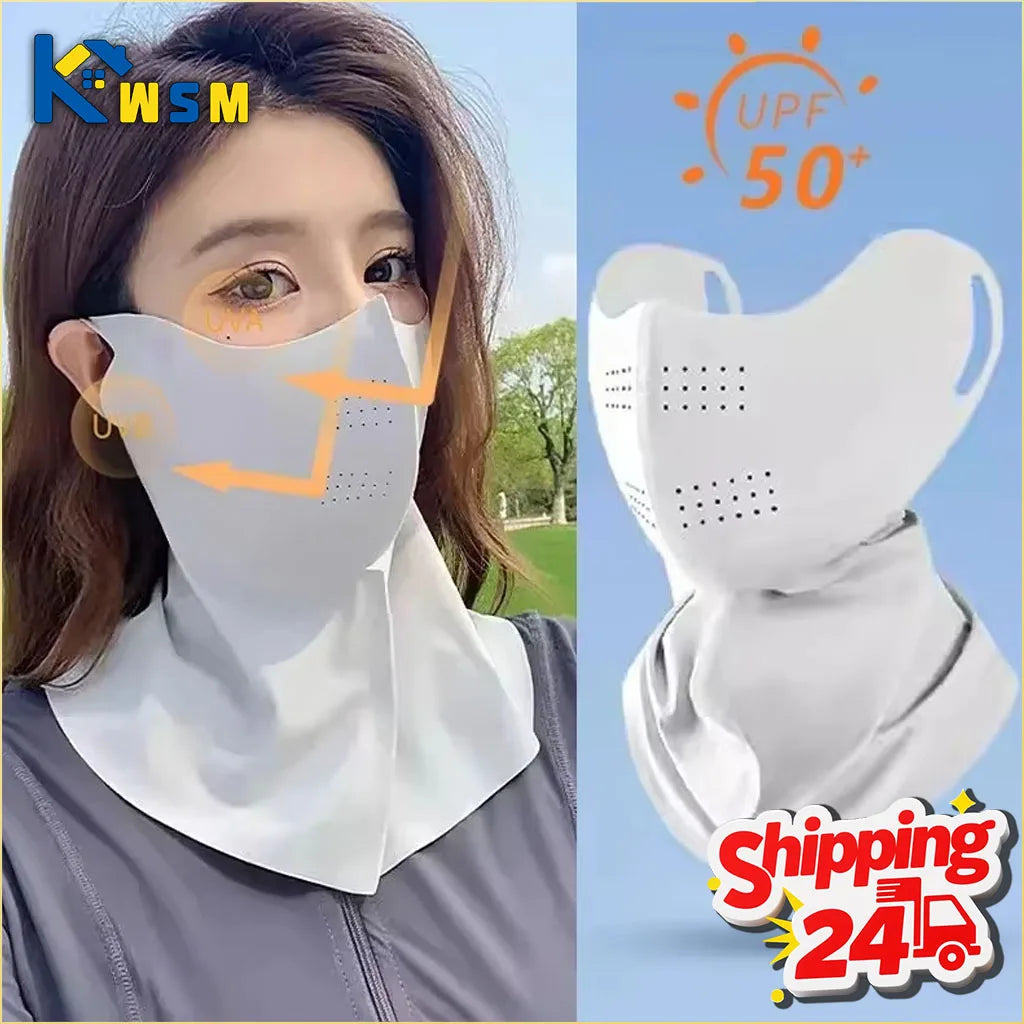 1-10PCS Women‘s Summer Outdoor Sun Face Mask Neck Cover Cooling Breathable UV Protection for Hiking Cycling Ideal Gift Oasis Select