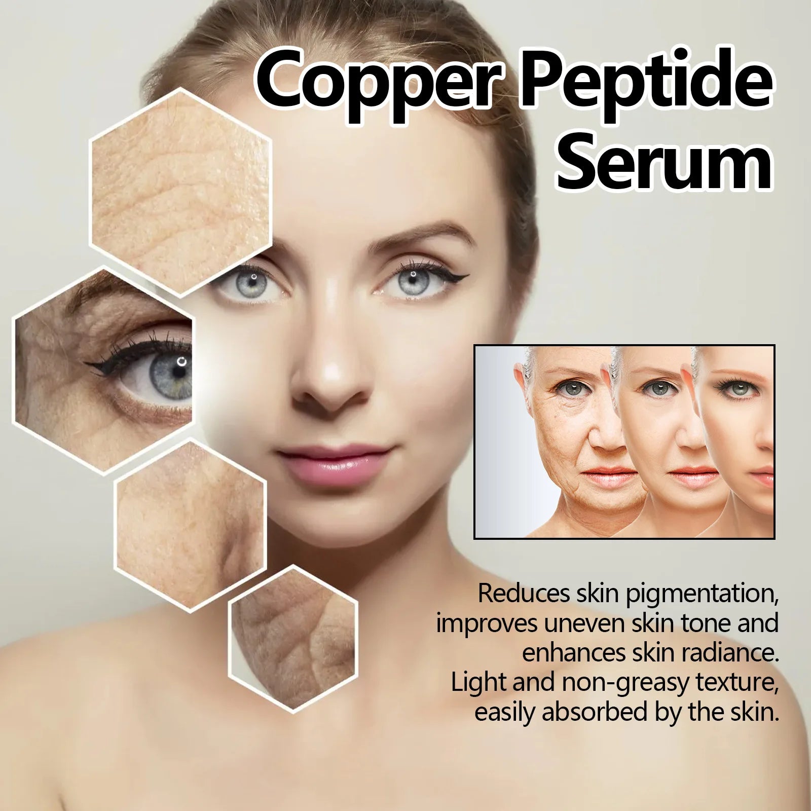 Eelhoe Copper Peptide Face Serum – Fine Lines & Repair 30ml Copper Peptide Serum Oasis Select