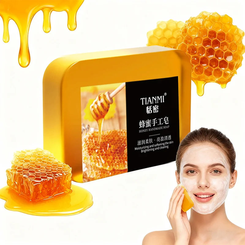 2PCS Honey Soap, Deep Cleaning, Hydrating and Moisturizing, Softens Rough Skin, Smoothes Skin, Easy to Carry for Outdoor Travel Oasis Select
