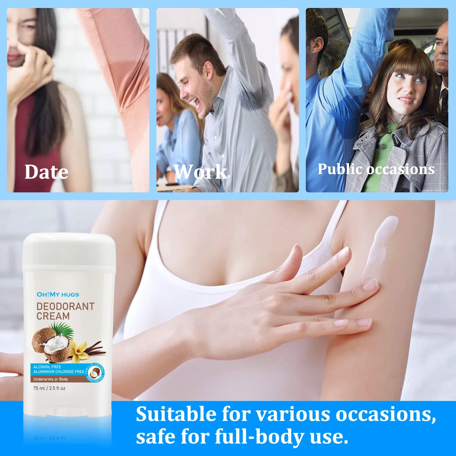 YURHERSU Coconut Deodorant Cream – Fresh, Unisex, CPNP Deodorant Cream Oasis Select