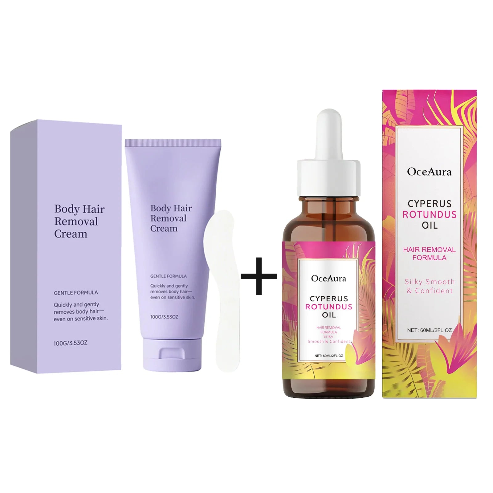 Natural Body Care Oil 60ml with Jojoba & Almond Oil, Smooth Moisturizing Skin Care Oil, For All Skin Types Oasis Select Hair removal set