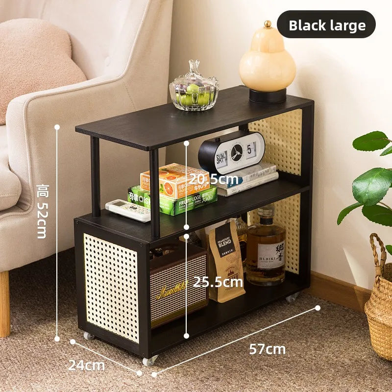 Small table simple rental house small coffee table living room sofa side few household small square table bedroom bedside rack Oasis Select Black 55 long