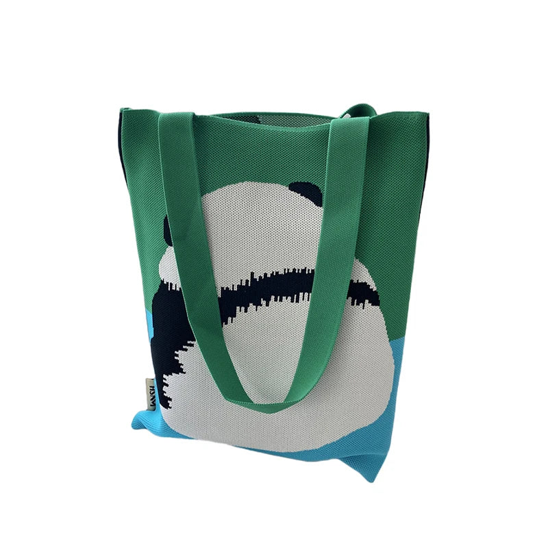 Knitted Shoulder Bag Cartoon Cute Casual Shopping Bag Large Capacity Women's Bag Oasis Select