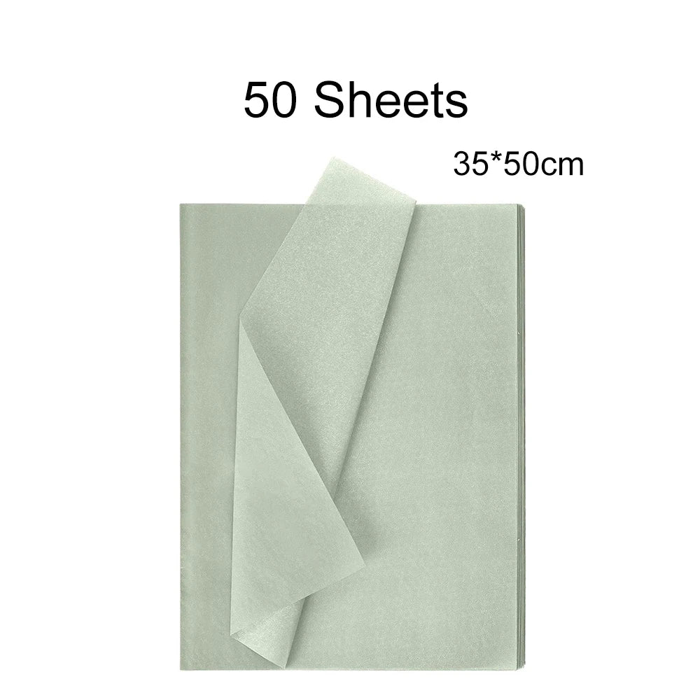 50 Sheets Sage Green Tissue Papers Light Green Wrapping Paper Solid Color Tissue Paper Gift Wrapping Paper Oasis Select 35x50cm-50 Sheets