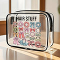 Waterproof Clear PVC Zipper Bag Summer Travel Cosmetic Organizer Toiletry Makeup Storage Bag Cosmetic Bag Oasis Select hair tie