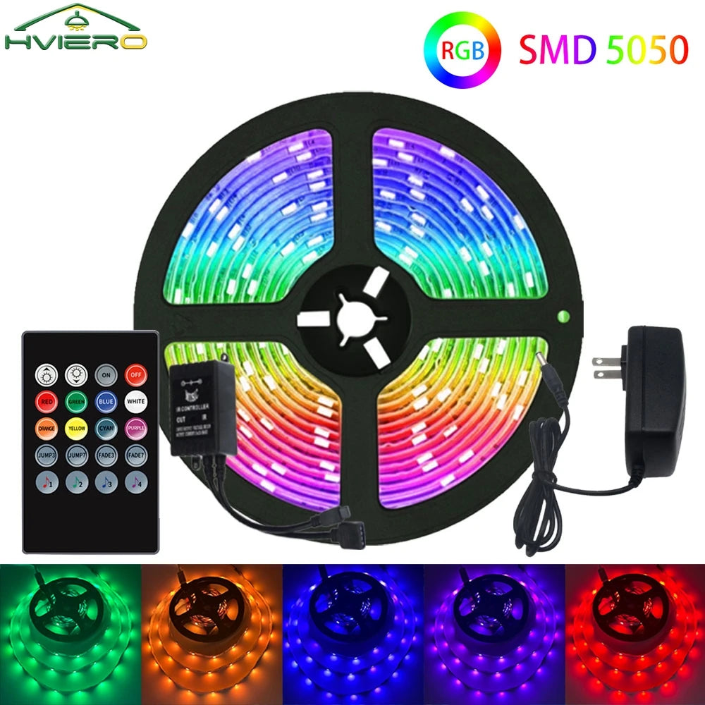 RGB LED Strip Lights SMD 5050 5M/10M DC 12V Color Changing Remote