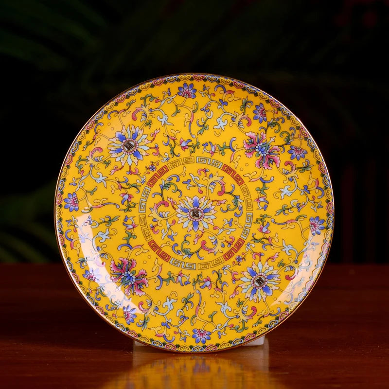 Jingdezhen Ceramic Bowl Household Bowl and Dish Set Tableware Combination Palace Chinese Bowl and Dish Hotel Clubhouse Oasis Select 6-inch Bone Plate