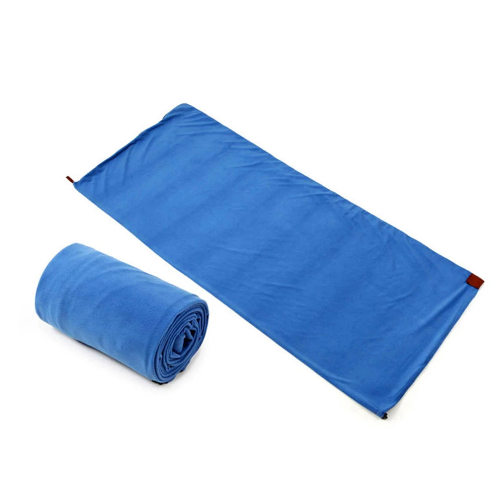 Camping Sleeping Bags Liner Portable Ultralight Fleece Sleeping Bag Warm Liner Camp Tent Bed Mat For Backpacking Camp Supplies Oasis Select Blue