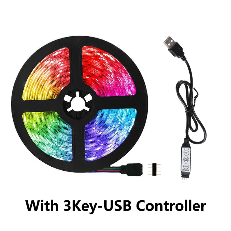 5V RGB 2835 LED Lights Strip Bluetooth APP IR Remote Control USB 0.5m 1m 2m 3m 4m 5m Gaming Room Decoration TV Background Light Oasis Select With 3KEY 0.5m