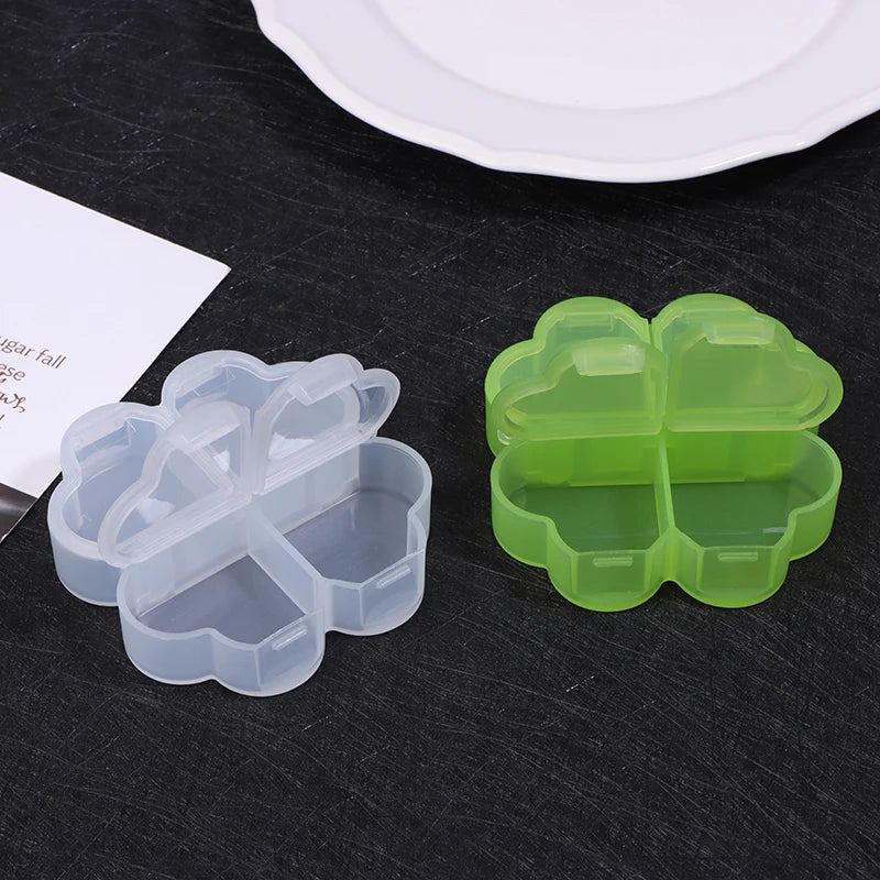 Four-Leaf Clover 4-Grid Portable Pill Organizer Box Pill Organizer Box Oasis Select