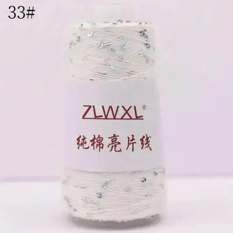Sequin Cotton Yarn DIY Knitted Decoration Hand Crochet 400M