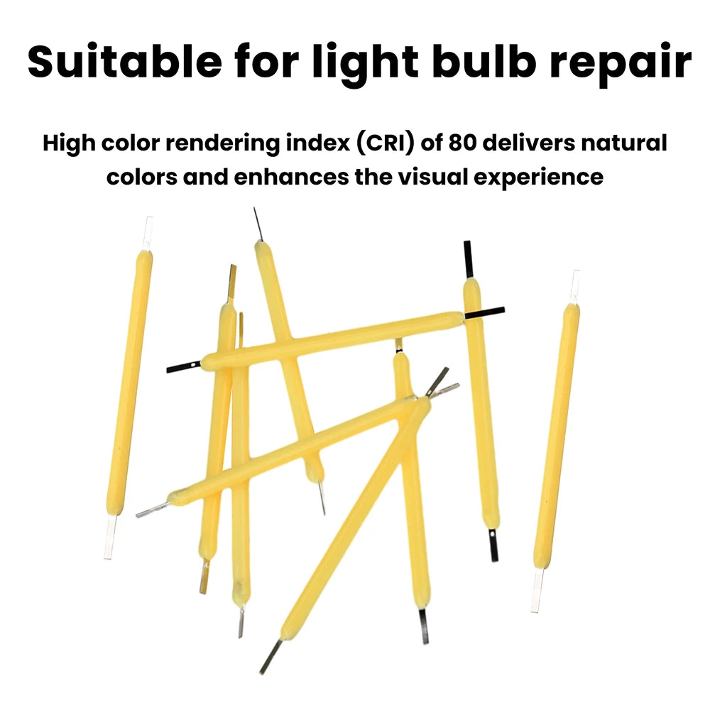 2200K/2700K/6500K DC 2.7-3.1V LED Ceramic Filament 38mm Hard Filament Retro Bulb Parts for Bulb Repair DIY Lighting Low Power Oasis Select