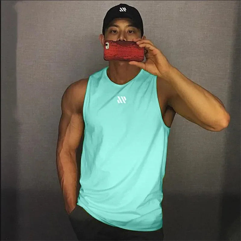 Mannen Bodybuilding Tank Tops Gym Workout Fitness Mouwloos Shirt Running Kleding Stringer Singlet Zomer Toevallige Vest for Men Oasis Select