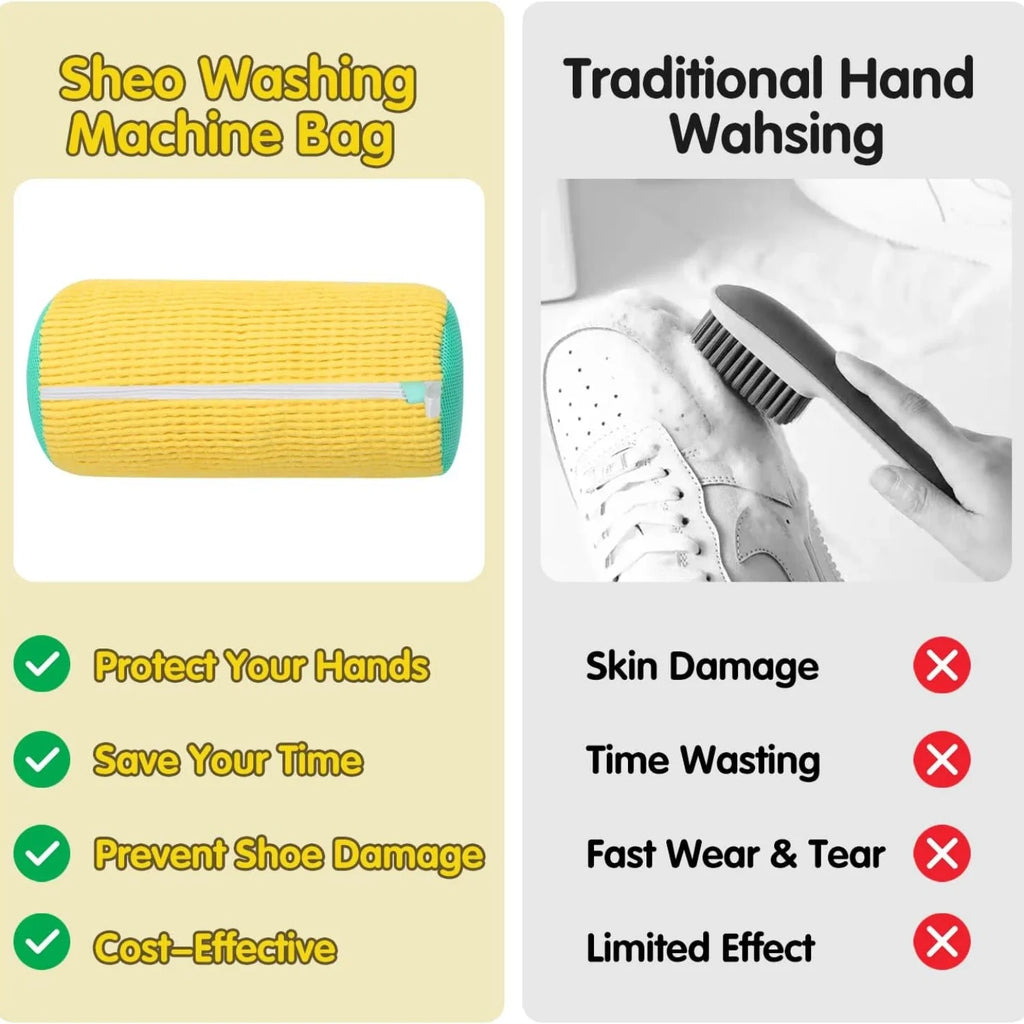 Durable Mesh Shoe Wash Bag with Zipper Rich Fluff Inside Protects Sneakers Casual Shoes in Washer Dryer Travel Storage Organizer Oasis Select