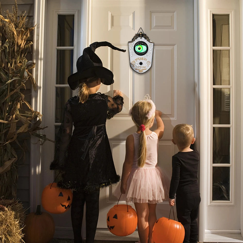 Luminous One Eyed Doorbell Haunted Decorations Creepy Eyes Doorbell Horror Props Scary Doorbell with Sound Lights for Halloween Oasis Select