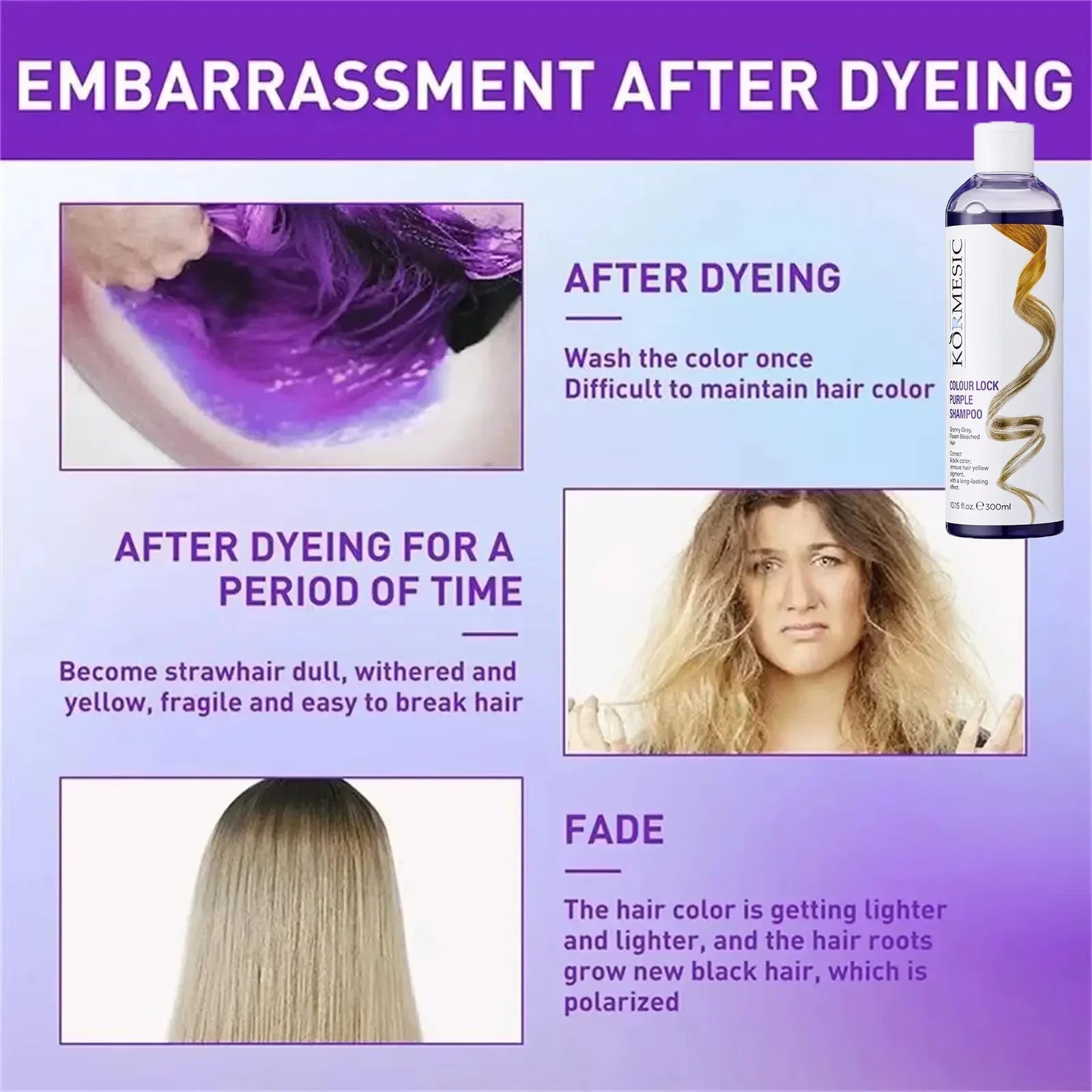 Purple Toning Shampoo 300ml – Color Fix for Blonde & Gray Hair