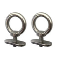 2/4pcs Stainless Steel Adjustable Kayak Track Mount Slider Block with Round Eye Plate Screw for Kayak Boat Deck Rail Mounting Oasis Select 2pcs