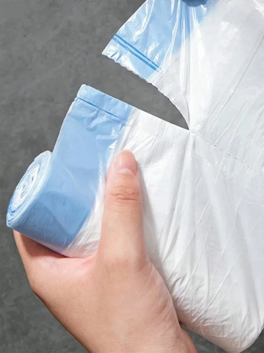 15pcs/roll Thick Trash Bags, Tear-Off Drawstring Trash Can Liners,For Home, Kitchen, Restaurant, Living Room, Garbage Sorting Oasis Select