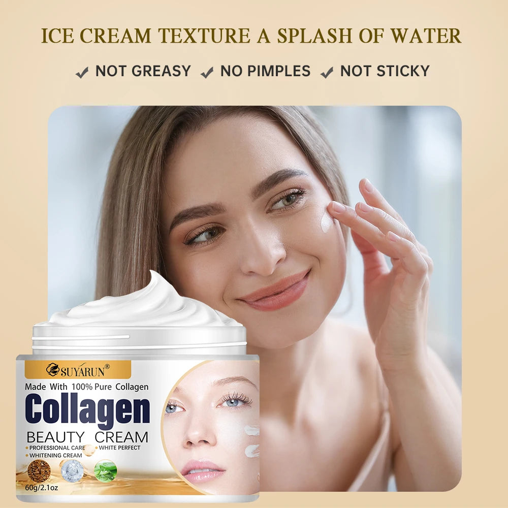 SUYARUN Collagen Face Cream Anti-Aging Firming And Moisturizing with Hyaluronic Acid for All Skin Types. Oasis Select