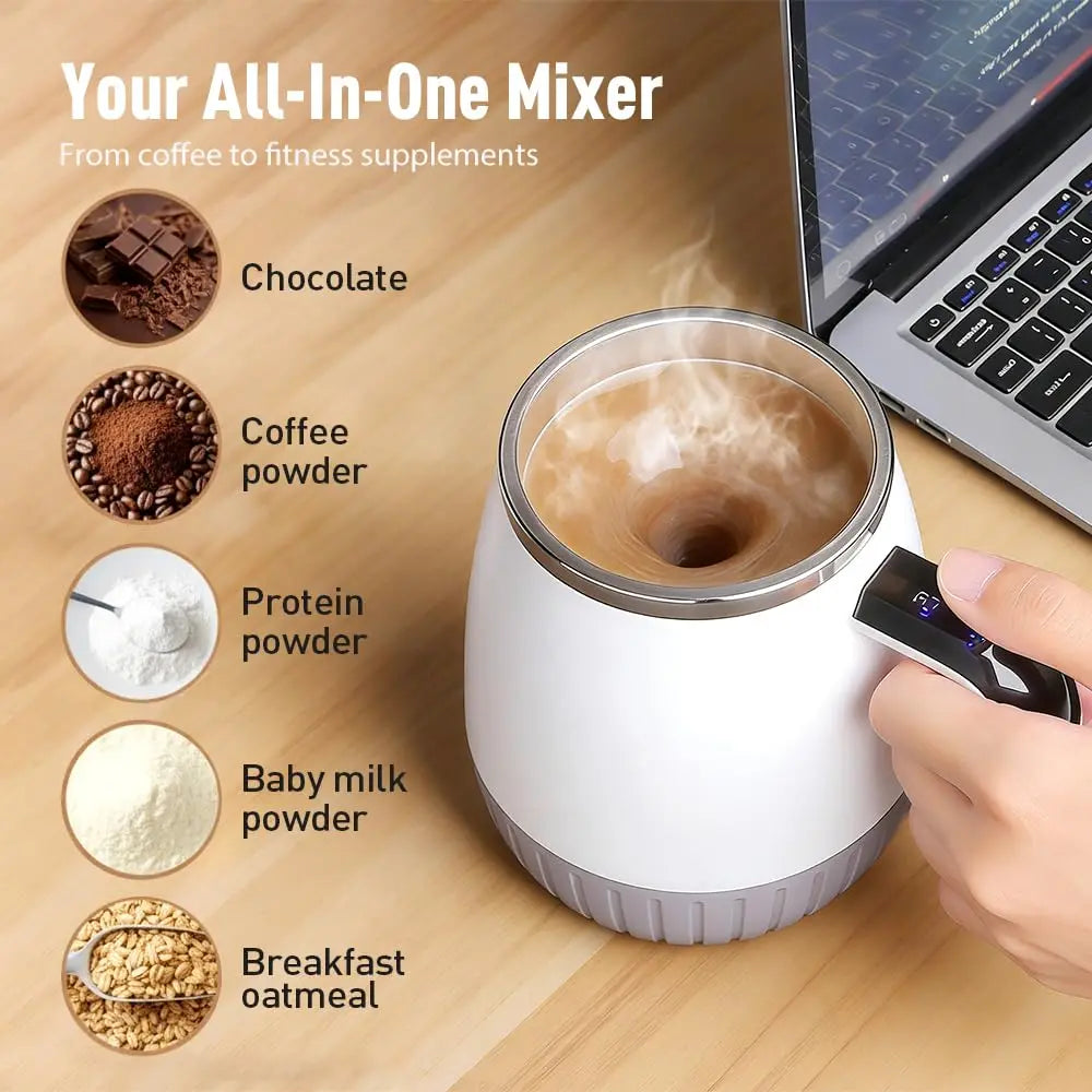 Intelligent temperature-sensitive coffee cupmagnetic automatic stirring cupelectric portable milkshakecupshakercupcharging model Oasis Select