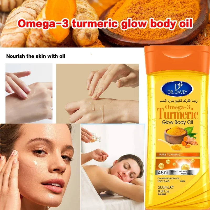 DR.DAVEY Turmeric Omega-3 Glow Body & Face Oil 2×200ml