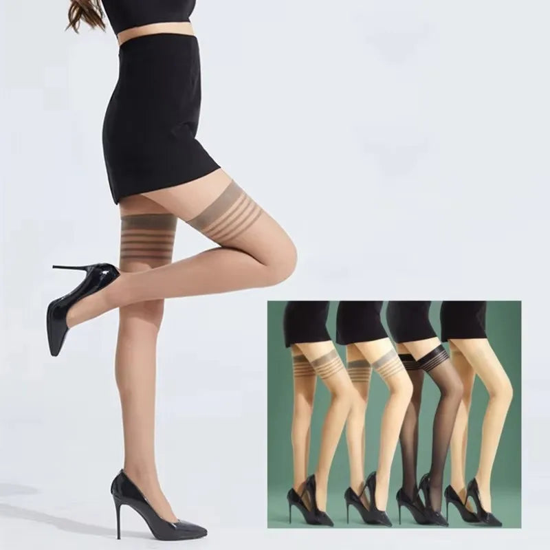 1/2/3pairs Sexy Women Thigh High Socks Lingerie Striped Nylon Long Socks Thigh High Stockings Female Hosiery Knee High Socks Oasis Select