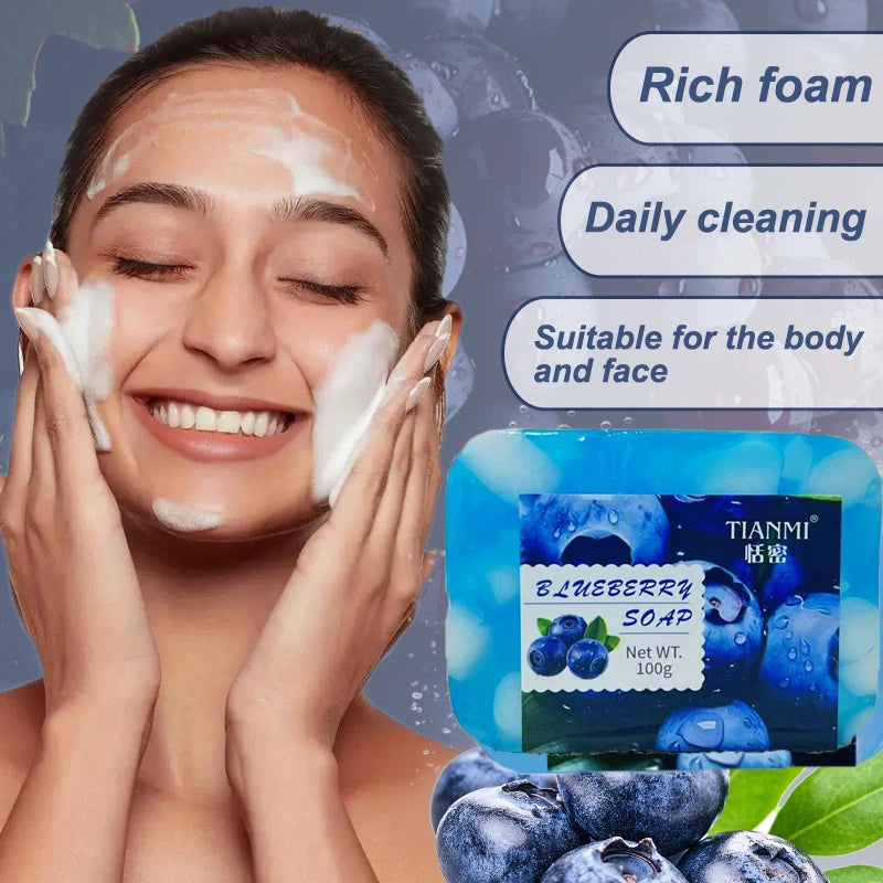 Blueberry Jelly Soap, rich in blueberry extract, deep. Clean, cleanse, bathe the whole body, moisturize and hydrate Oasis Select