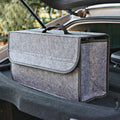 Spacious Canvas Car Storage Box - Portable, Foldable, and Collapsible Trunk Organizer with Felt Cloth Interior Oasis Select 1pc