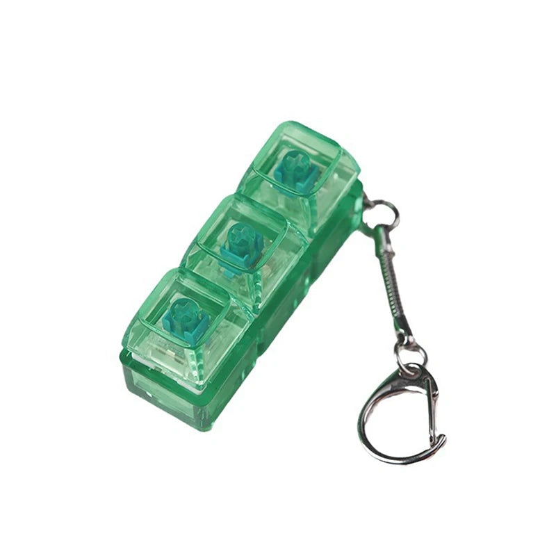 3Keys LED Finger Keyboard Keycap Stress Relief Fidget Keychain Mechanical Keyboard Tester Decompression Toy For Adults Children Oasis Select No lights H