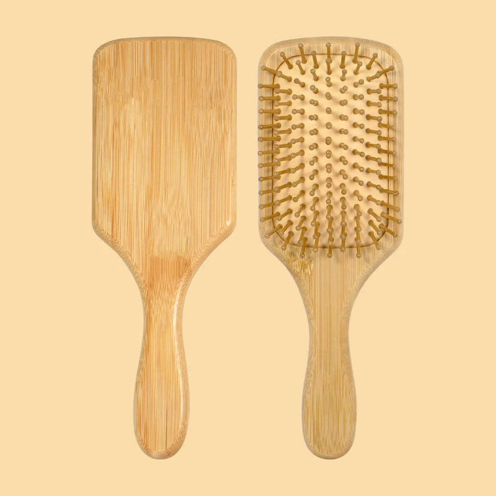 Natural Bamboo Air Cushion Hair Brush with Gift Box - Wooden Massage Comb for Smoothing Detangling Anti-Static Hair Care Oasis Select