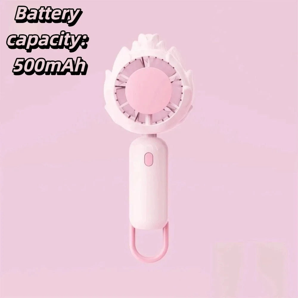 High Speed USB Rechargeable Hand Fan USB Rechargeable Compact High Speed Hand Fan Portable Turbo Mini Fan for 3.7V500mAh Home Oasis Select Pink