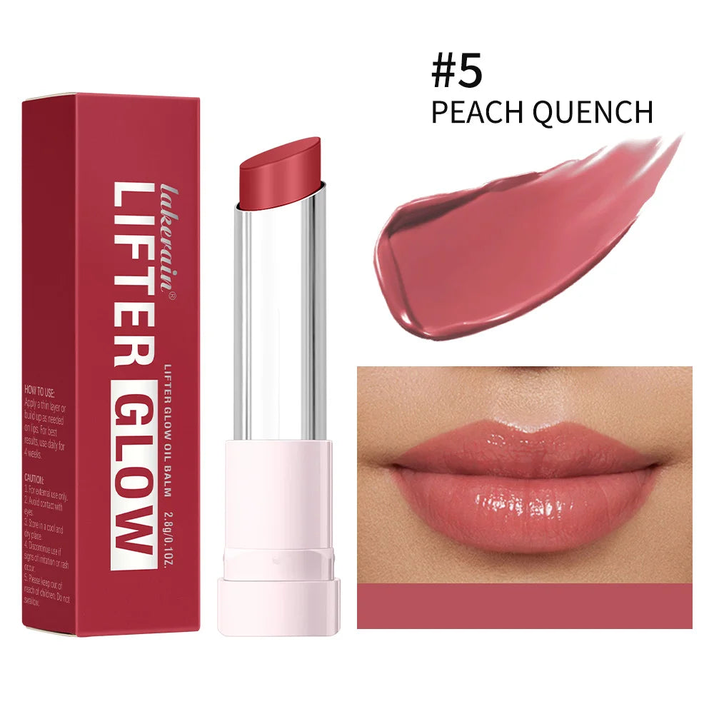 Lip Balm Glossy Glazed Finish Improves Lip Lines Hydration Plump Lip Balm 24HR Long Lasting Moisturizing Treatment 10 Colors Oasis Select 5 PEACH QUENCH